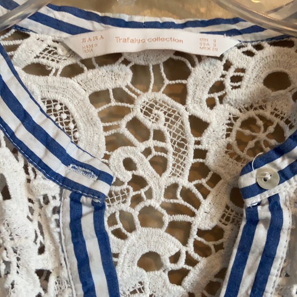 Zara lace striped button down - Picture 3 of 4